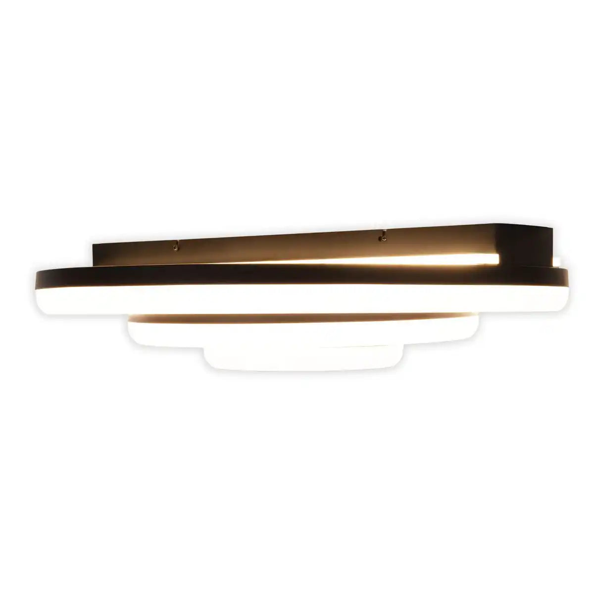 LED-CCT-Deckenleuchte "CIRCULO" aus schwarzem Metall und sandfarbenem Kunststoff Ø 60 cm