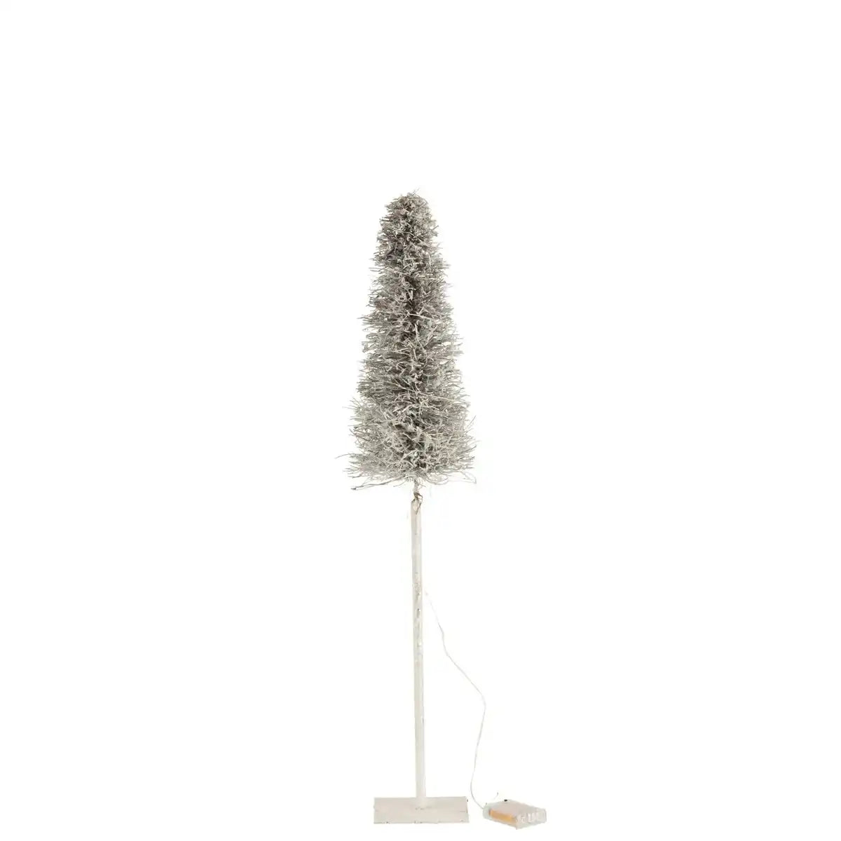 J-Line Dekoration Weihnachtsbaum – Polyresin – Weiß – LED-Lichter – mittelgroß
