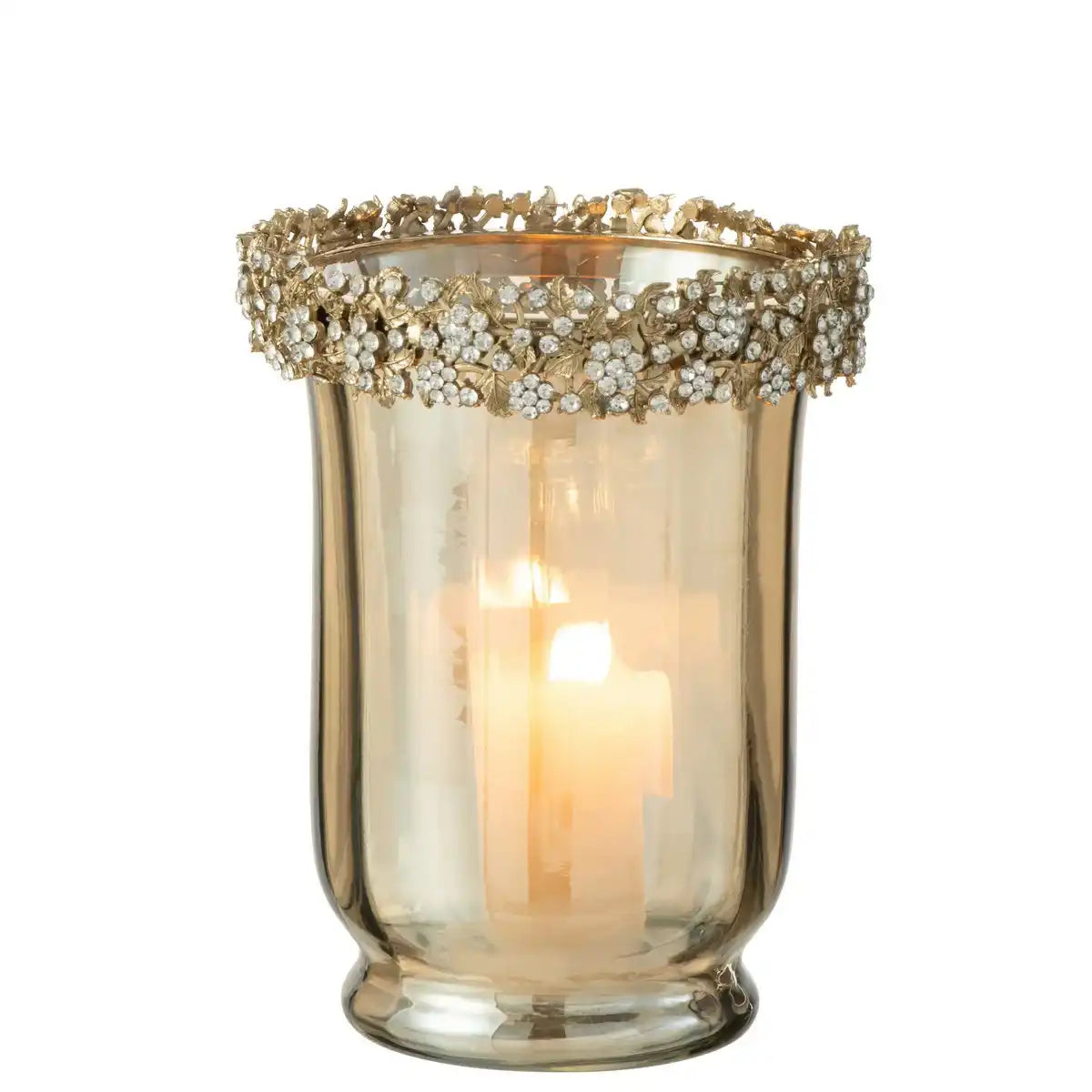 J-Line Kerzenhalter Vare - Metall/Glas - Gold/Bronze