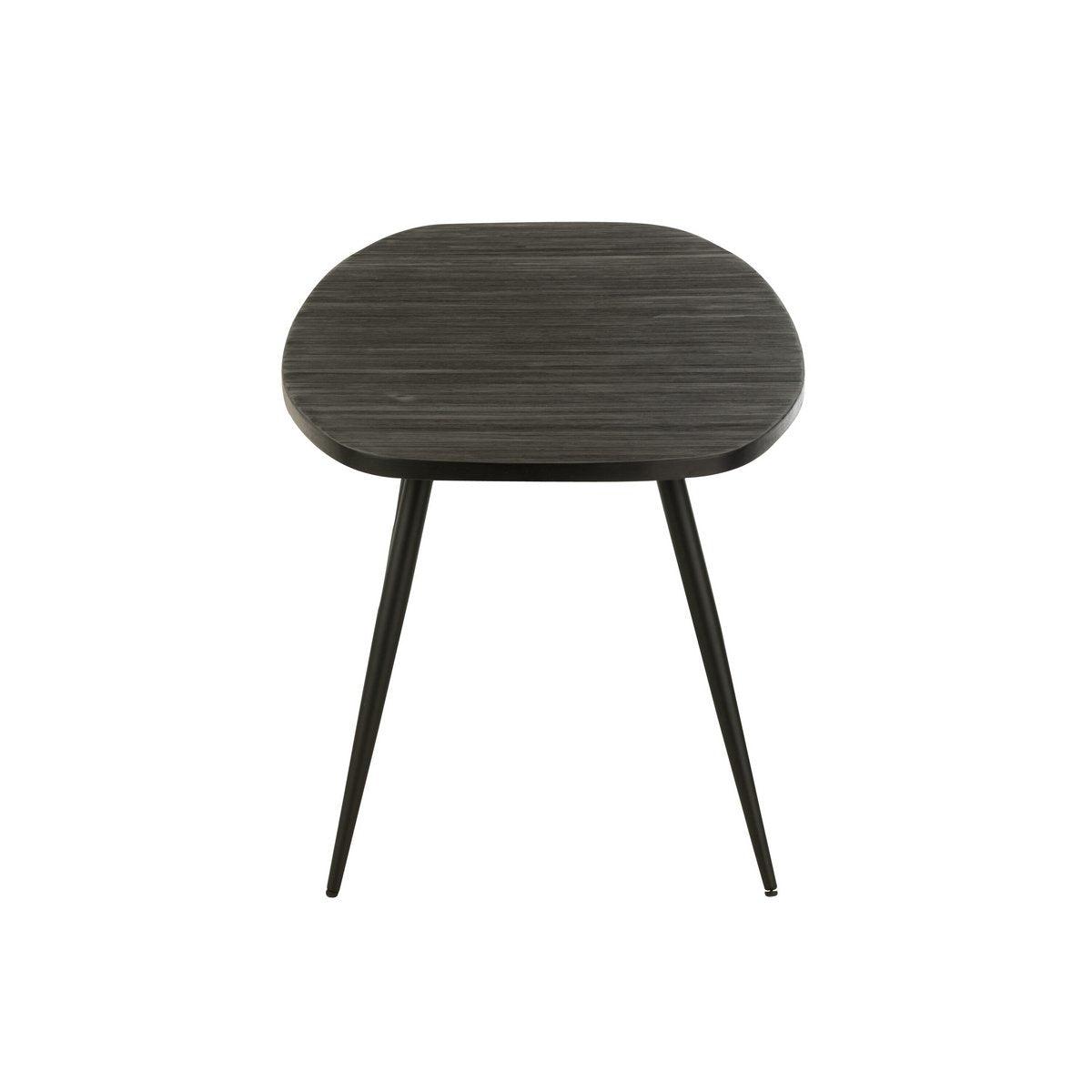 J-Line Esstisch Oval Recycled – Holz – Schwarz