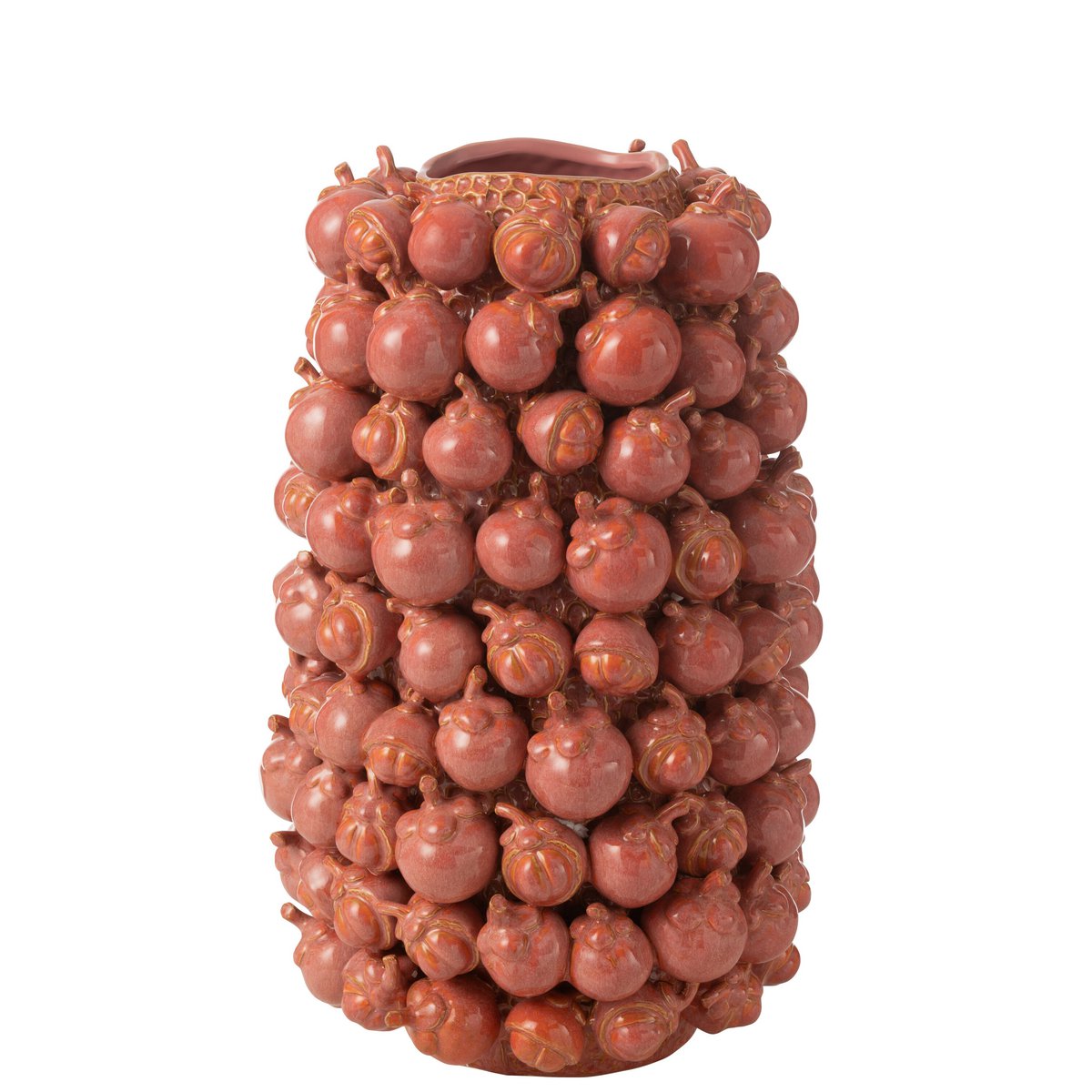 J -Line Vase Botanica - Keramik - Kupfer/Rosa - groß - 49 cm hoch