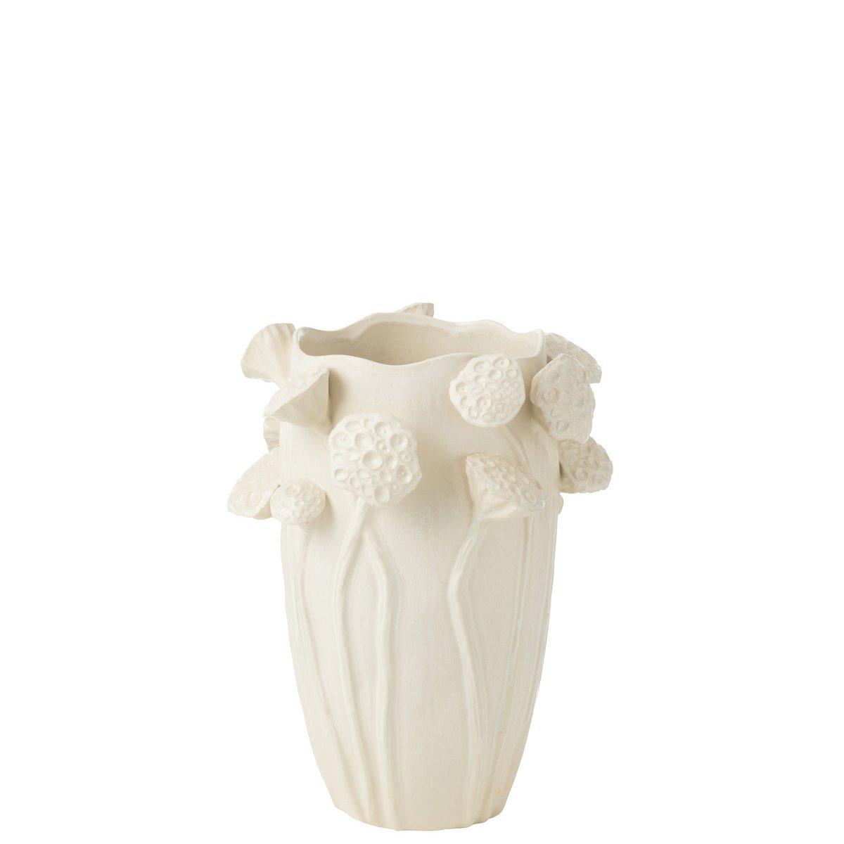J -Line Vase Botanics Lotus - Kupfer - Beige - 35 cm hoch