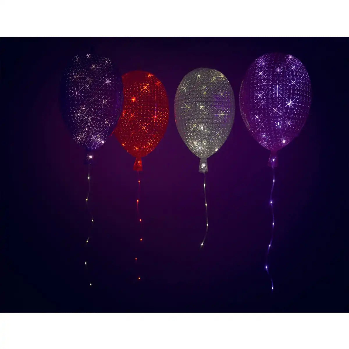 LED Dekoballon aus Kunststoff in Weiß, mit integrierter LED