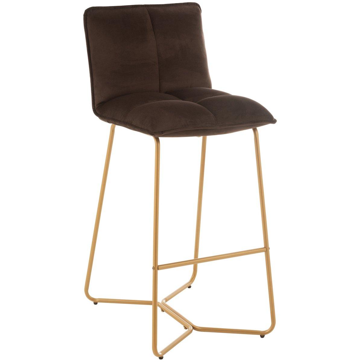J-Line Barstuhl Pierre - Metall/Textil - Dunkelbraun