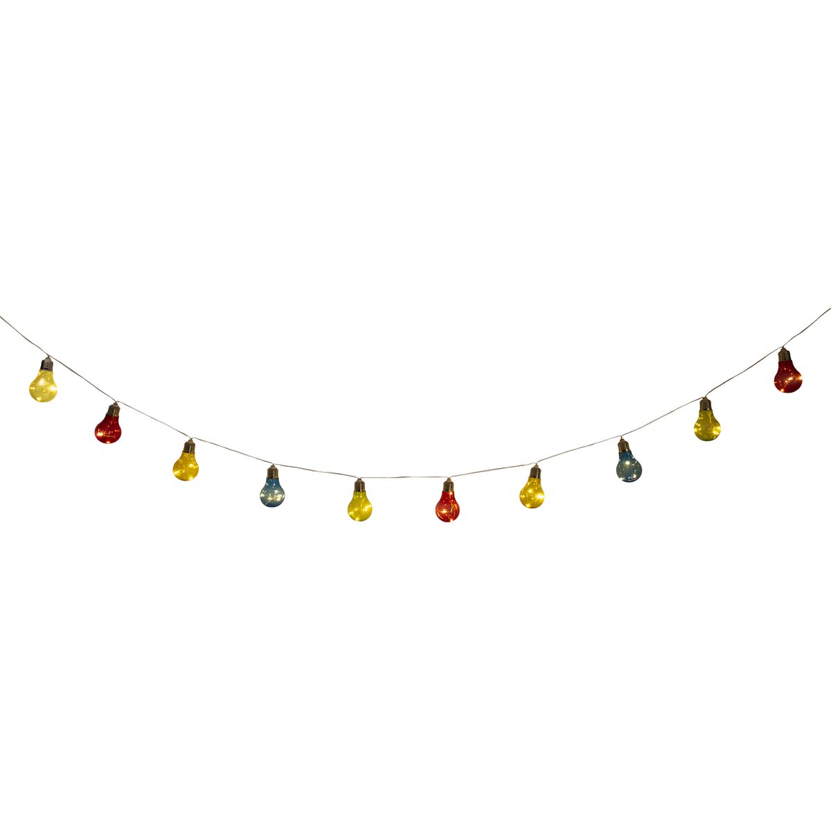 10er-LED Solar-Außen-Lichterkette bunt