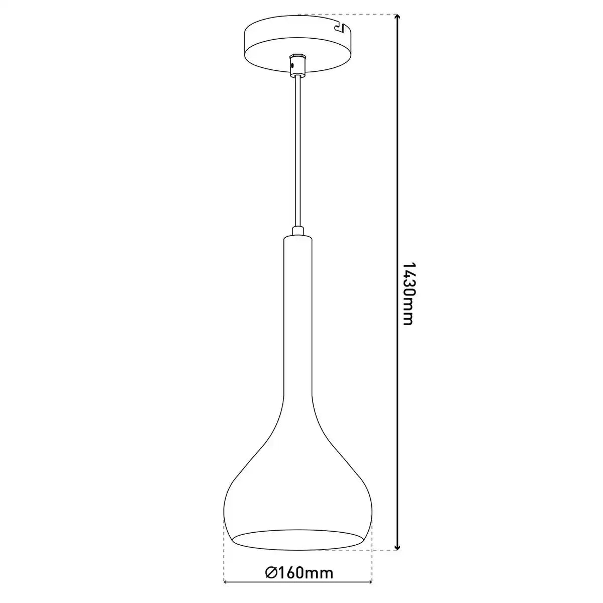 Pendelleuchte "VASO", Hängelampe aus Metall und Rauchglas in Anthrazit, E27-Fassung, für Esszimmer, Wohnzimmer, Diele oder Büro, mit einem Øvon 16 cm
