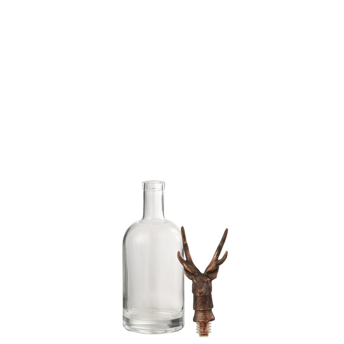 J-Line Bottle Deer Glas/Harz Transparent/Kupfer