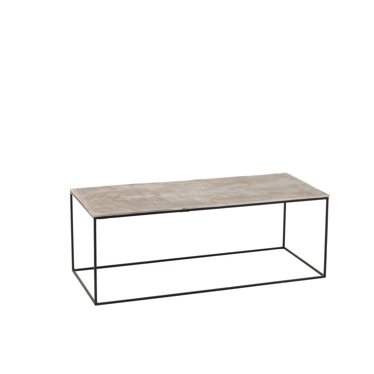 J-Line Couchtisch Rechteck – Aluminium/Eisen – Silber/Schwarz