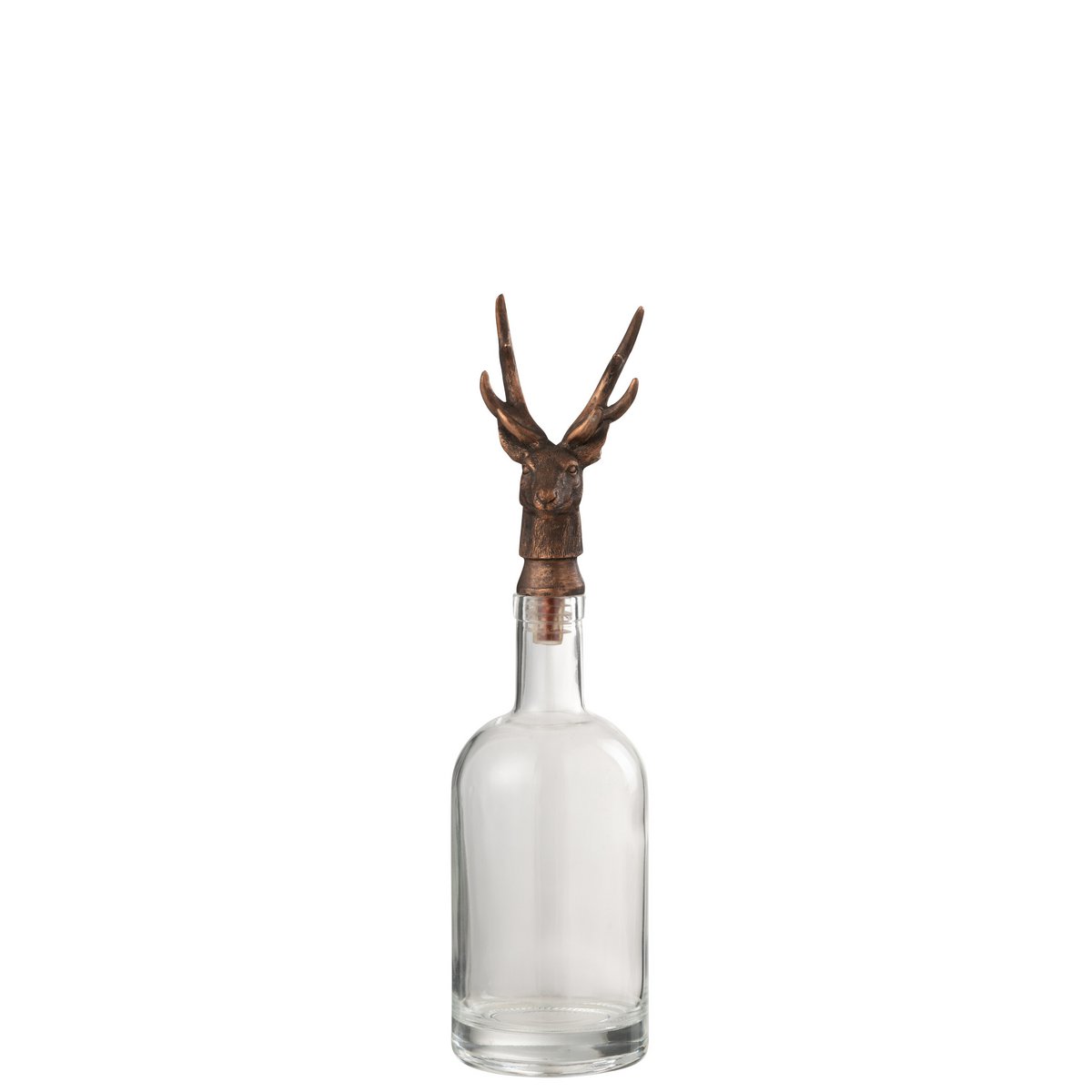 J-Line Bottle Deer Glas/Harz Transparent/Kupfer