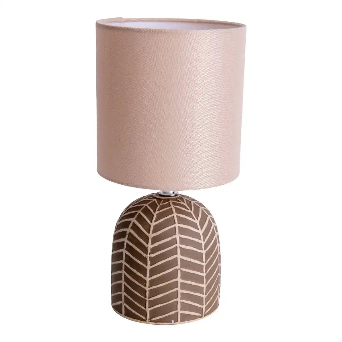 Keramik-Tischleuchte "FOLIO" braun, Tischlampe aus Keramik in Braun, mit E14-Fassung, für Esszimmer, Wohnzimmer, Diele oder Büro, 27,50cm hoch