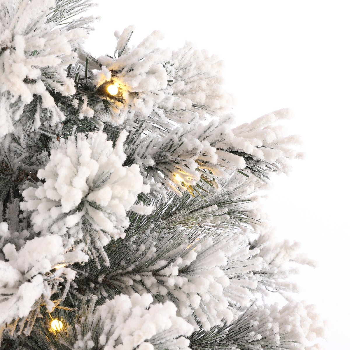 Dinsmore Künstlicher Weihnachtsbaum im Topf mit LED-Beleuchtung – H90 x Ø50 cm – Frosted Green