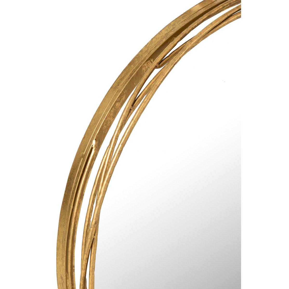 J-Line Spiegel Aurora Round – Eisen/Gas – Gold – klein