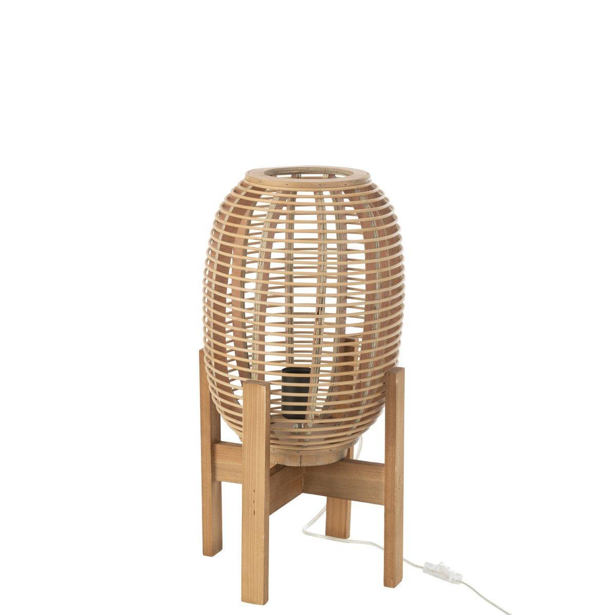 J-Line Lampenständer Noa – Holz – Natur – klein