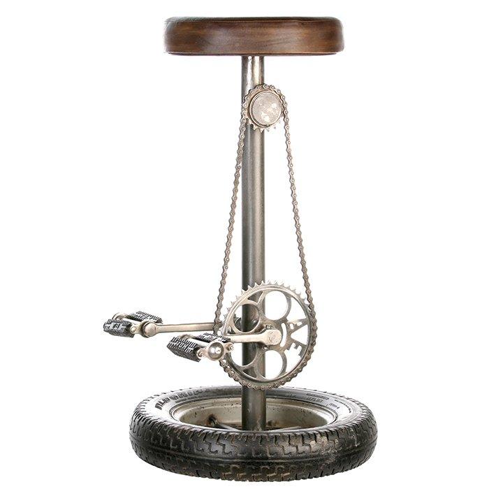 Barhocker"Wheel"antik-schwarz H.76cm