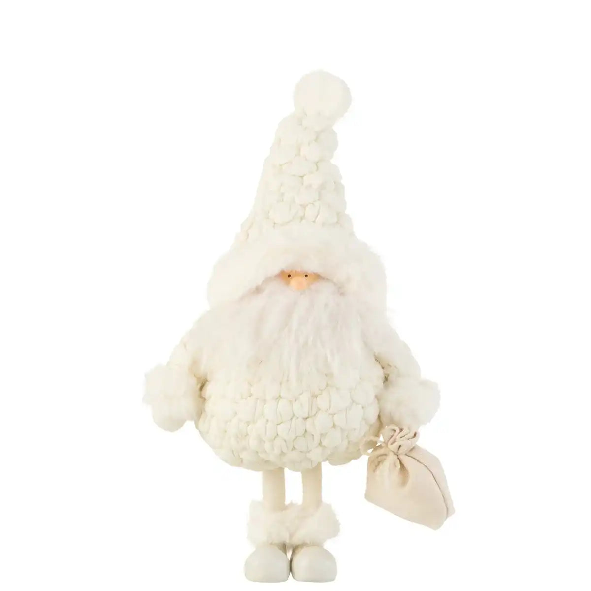 J-Line Weihnachtsmann-Geschenktüte, Textil, Weiß, groß