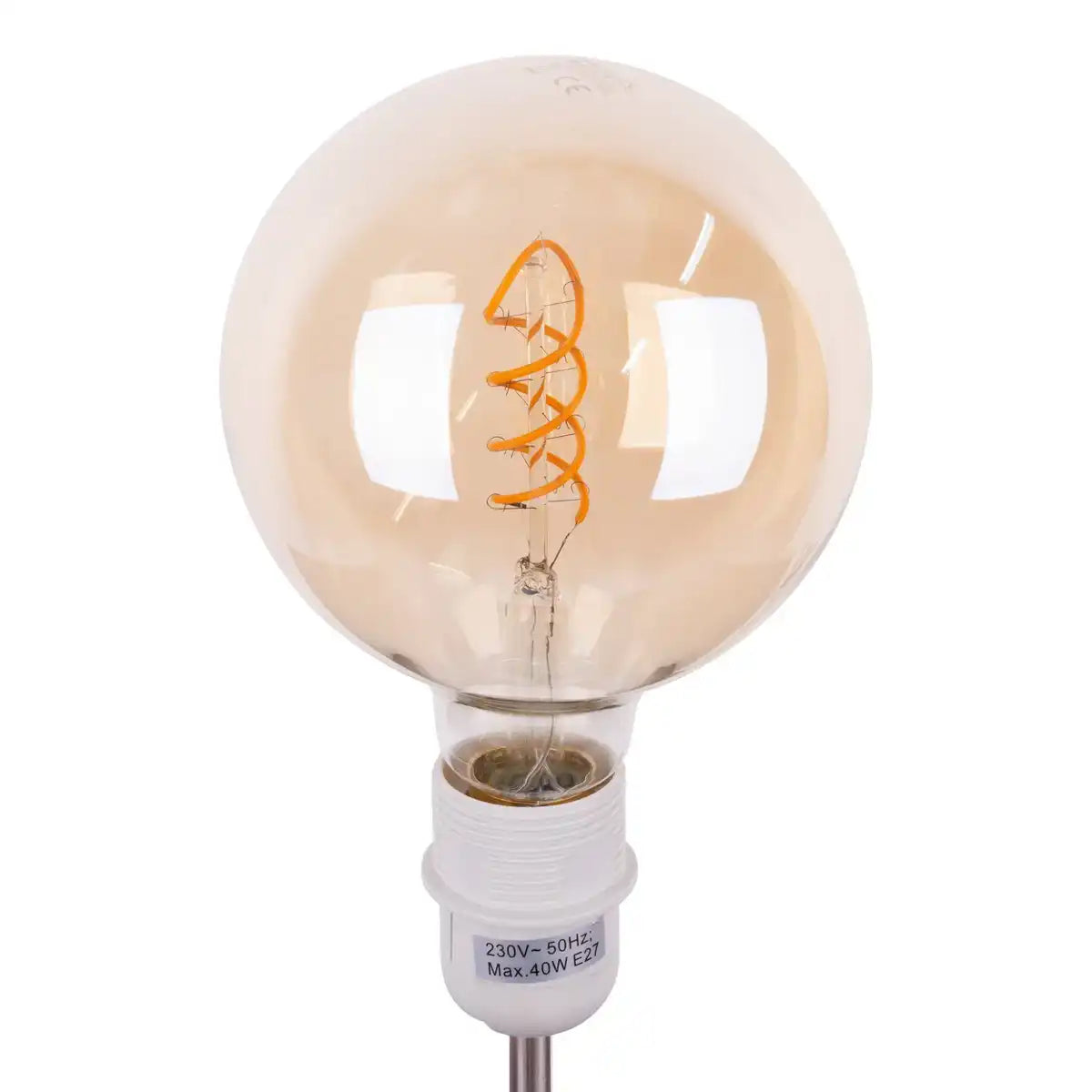 2er-Set LED Leuchtmittel E27-Fassung, 5 Watt Ø 12,5cm, Metall und Glas, amber