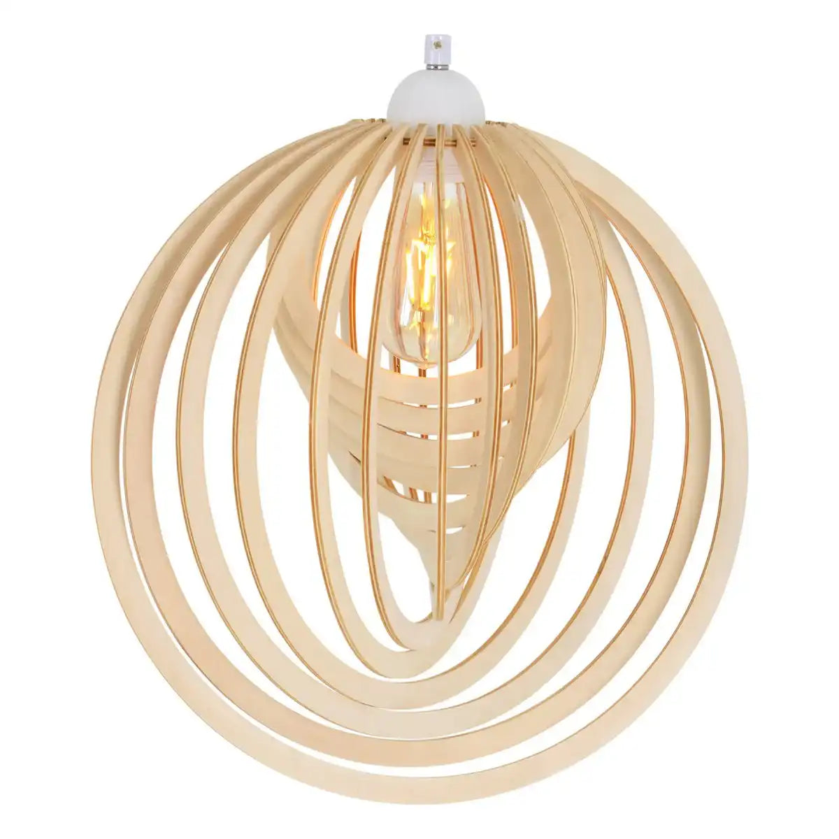 Pendelleuchte "ARMELLA" Ø 40 cm, 1x E27 (nicht enthalten) aus Holz und Kunststoff, für Essziummer, Wohnzimmer, Büro, Kinderzimmer