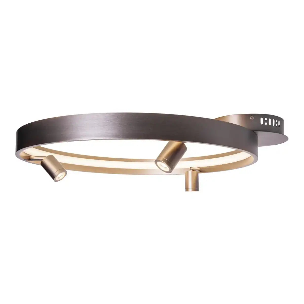 LED Deckenleuchte "TRISTAN", moderne Deckenlampe aus Metall und Kunststoff in Stahl-blank, die LEDs sind fest verbaut. Mit ca. 58 cm Ødie ideale Beleuchtung für Wohnzimmer, Esszimmer oder Küche.