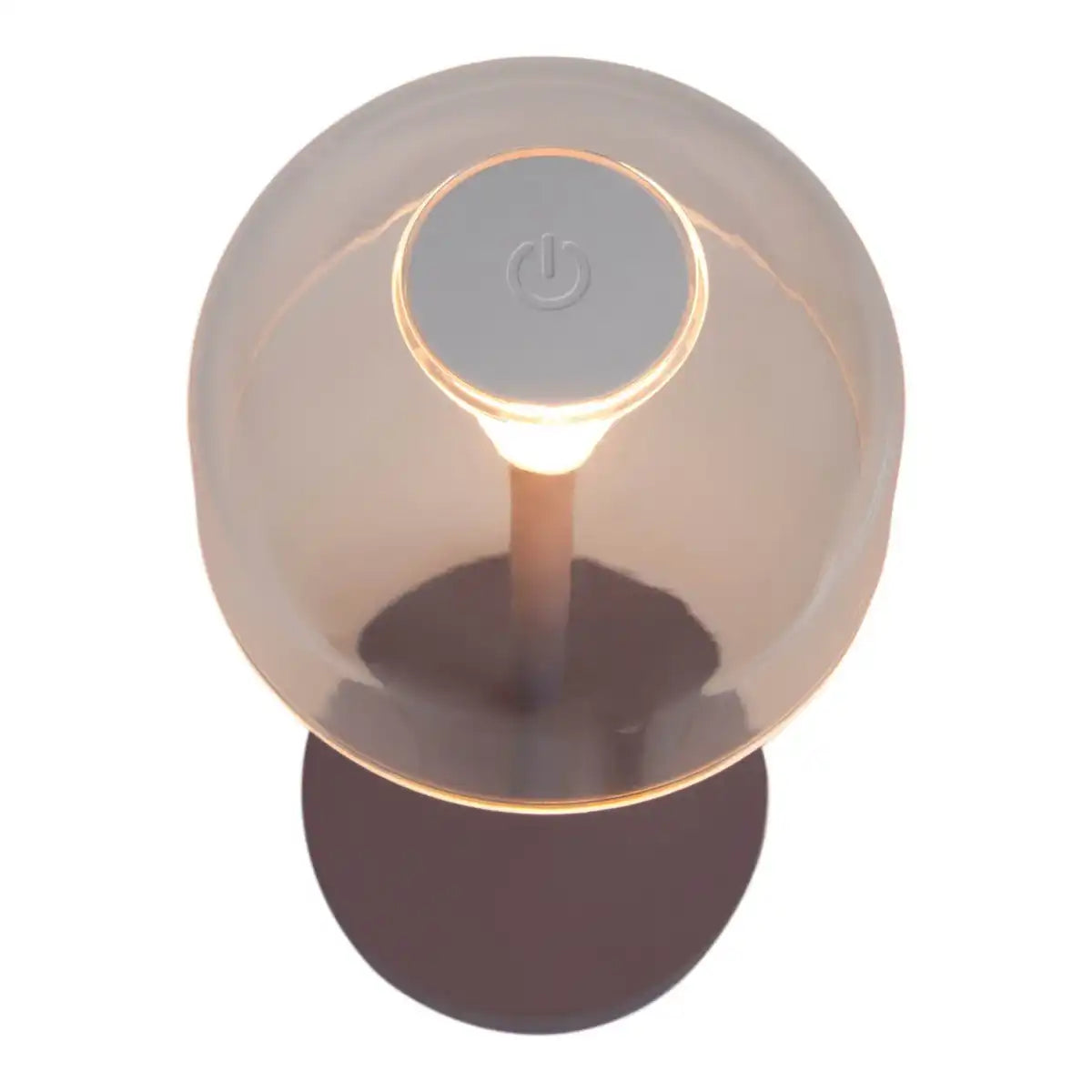 2-er Set LED-Akku-Tischleuchte "Gomba" für Außen und Innen, aus Metall und Kunststoff in Brombeere , 18,5 cm hoch