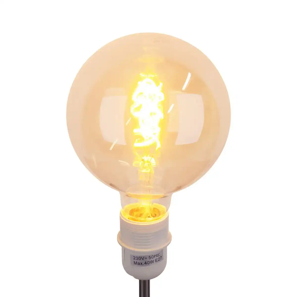 2er-Set LED Leuchtmittel E27-Fassung, 5 Watt Ø 12,5cm, Metall und Glas, amber