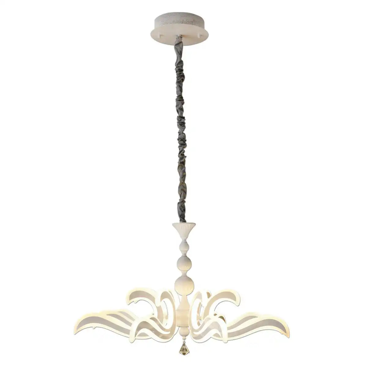 LED-Krone "LUDWIG" weiß Ø 66cm, mit fest verbauten LEDs, Metall in weiß