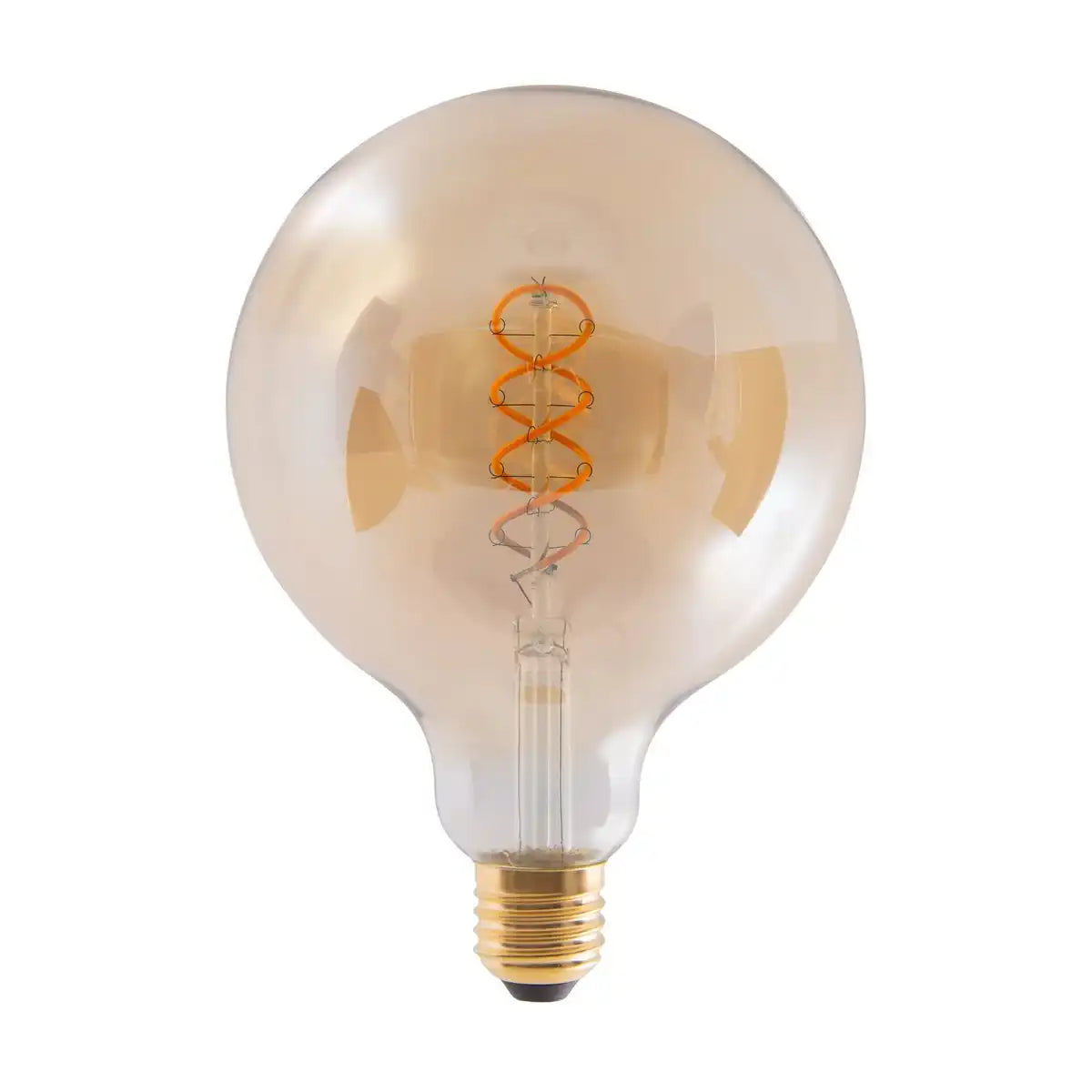2er-Set LED Leuchtmittel E27-Fassung, 5 Watt Ø 12,5cm, Metall und Glas, amber