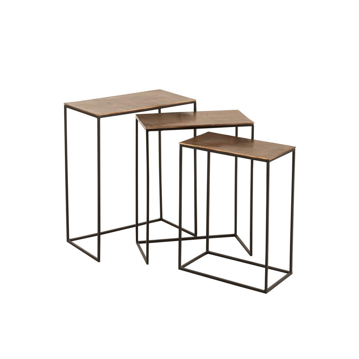 J-Line Beistelltisch Rechteck – Aluminium – Rost