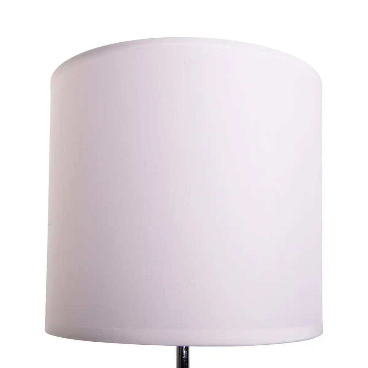 Tischleuchte "NEW YORK", klassische Tischlampe aus Metall mit Textilschirm in Weiß, mit E27-Fassung, 38,5 cm hoch, perfekt für Wohnzimmer, Esszimmer, Diele und Büro