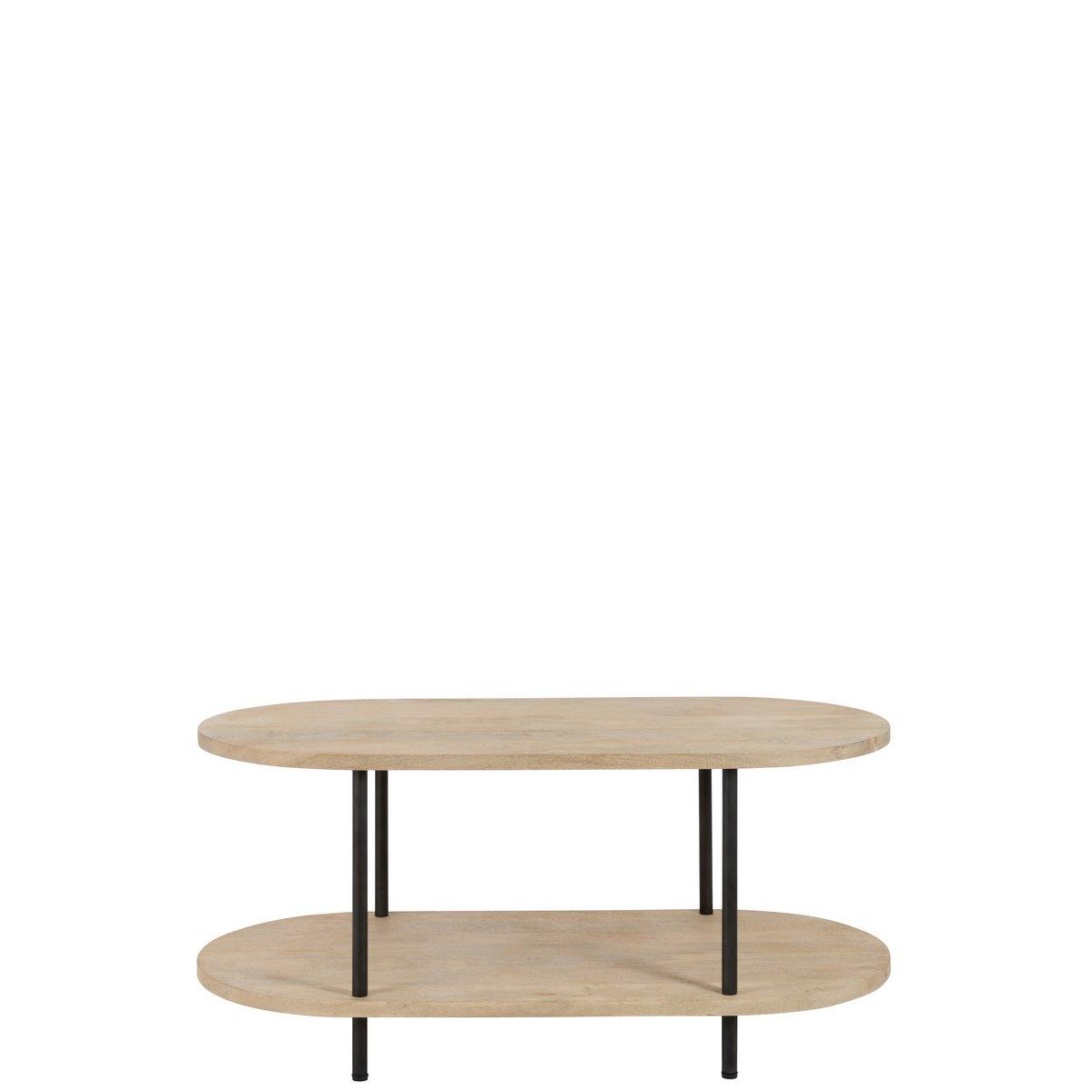 J-Line Couchtisch Eli 2 Planks – Holz/Metall – Natur/Grau
