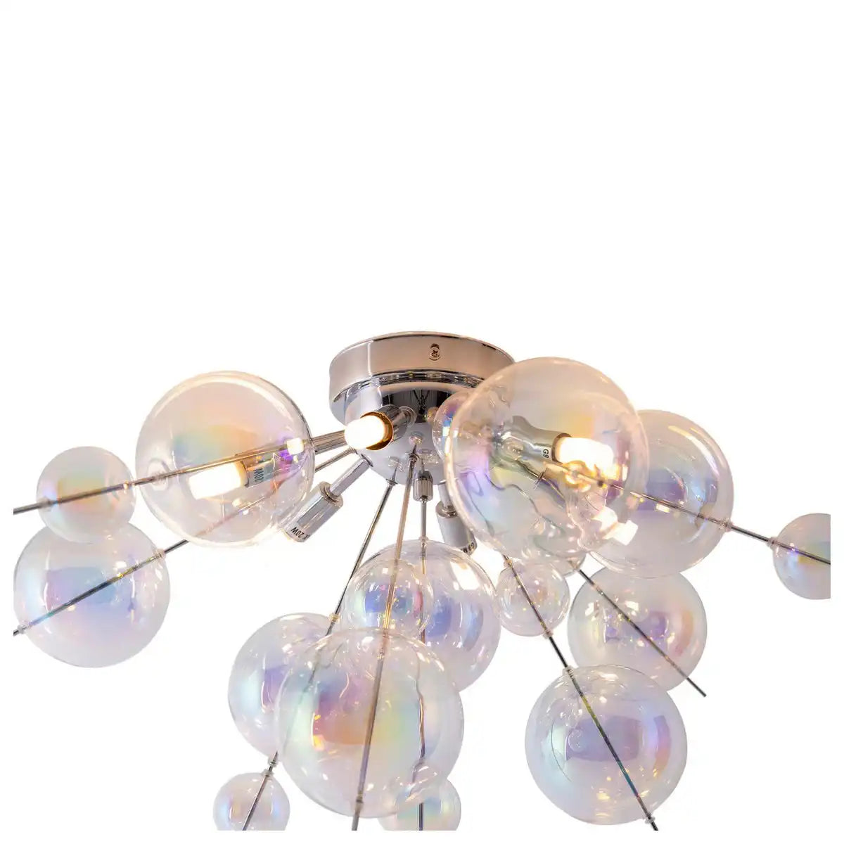 Deckenleuchte "EXPLOSION" irisierend aus Metall und Glas, G9 Fassungen, Deckenlampe für Esszimmer, Wohnzimmer, Diele oder Büro, Ø57 cm