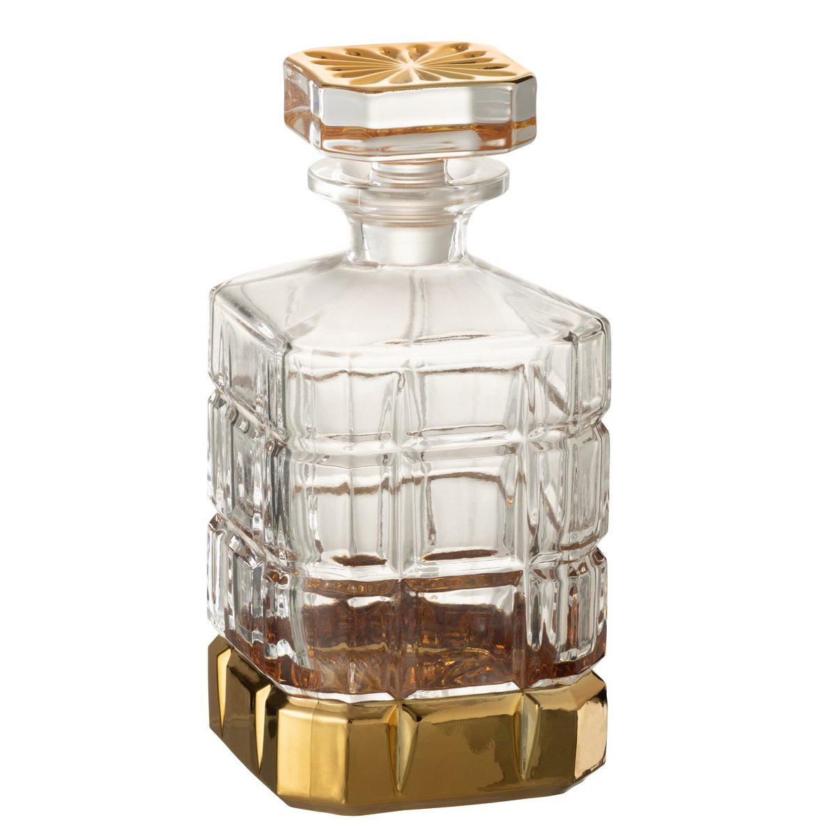 J-Line Whiskyflasche - Glas - transparent/gold