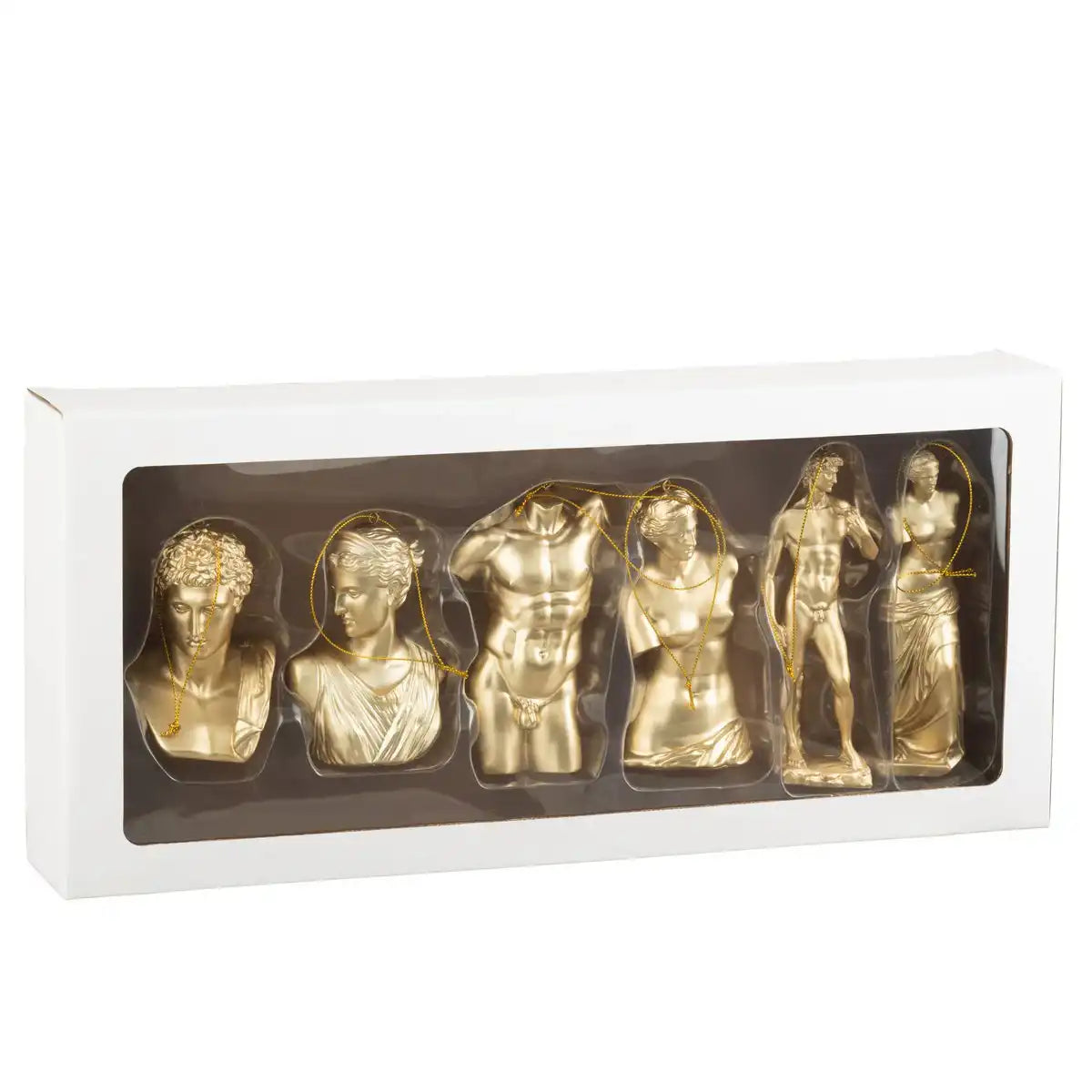 J -Line Anhänger römische Statuen - Polyresin - Gold - Box von 10