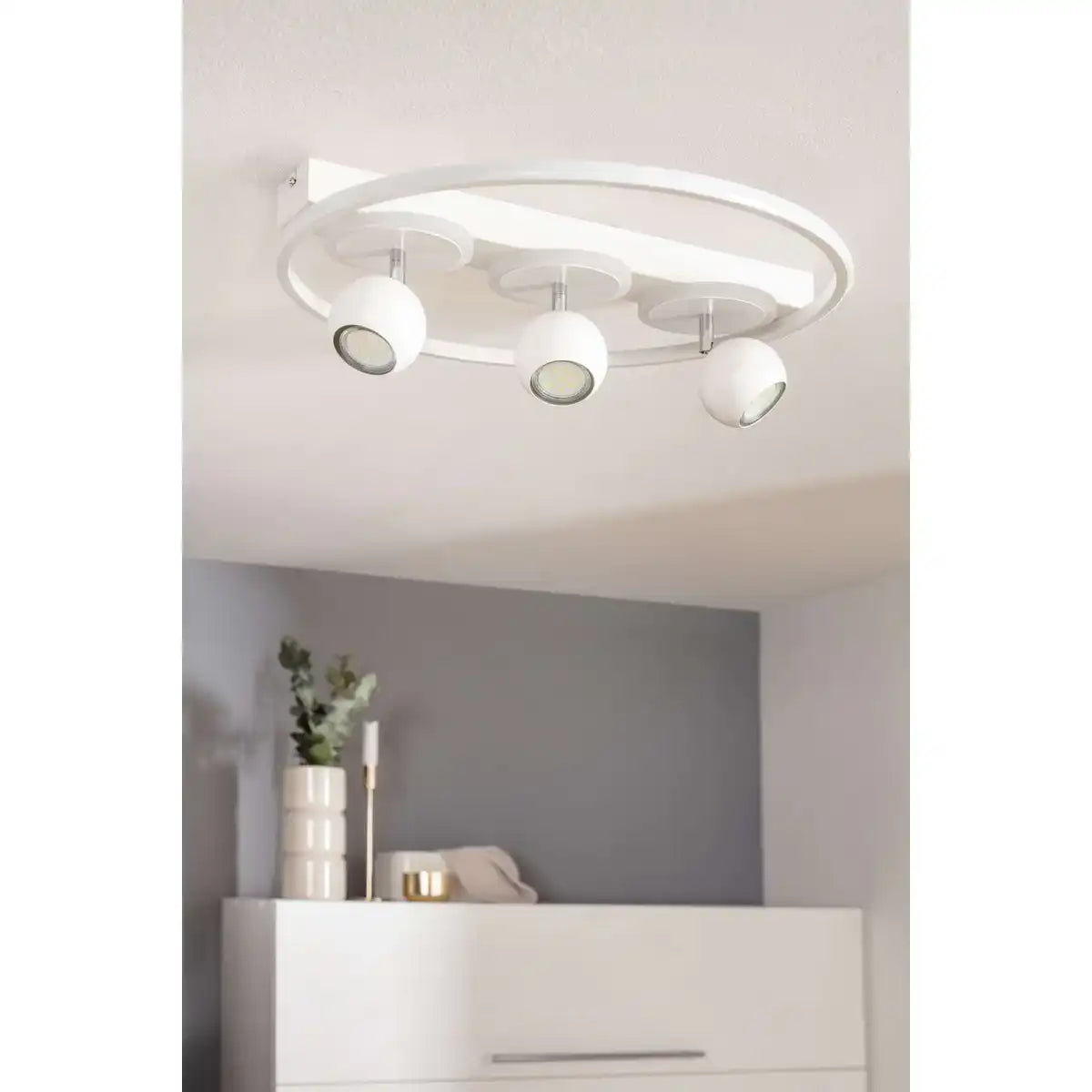 3er-Spot LED Deckenleuchte "RONDA" Ø 50cm, aus Metall und Kunststoff, weiß, GU10, Spots innen