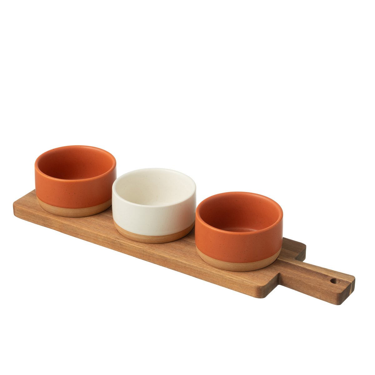 J-Line Tapas-Geschirr 3 Sets + Schüssel in Box Orange/Weiß
