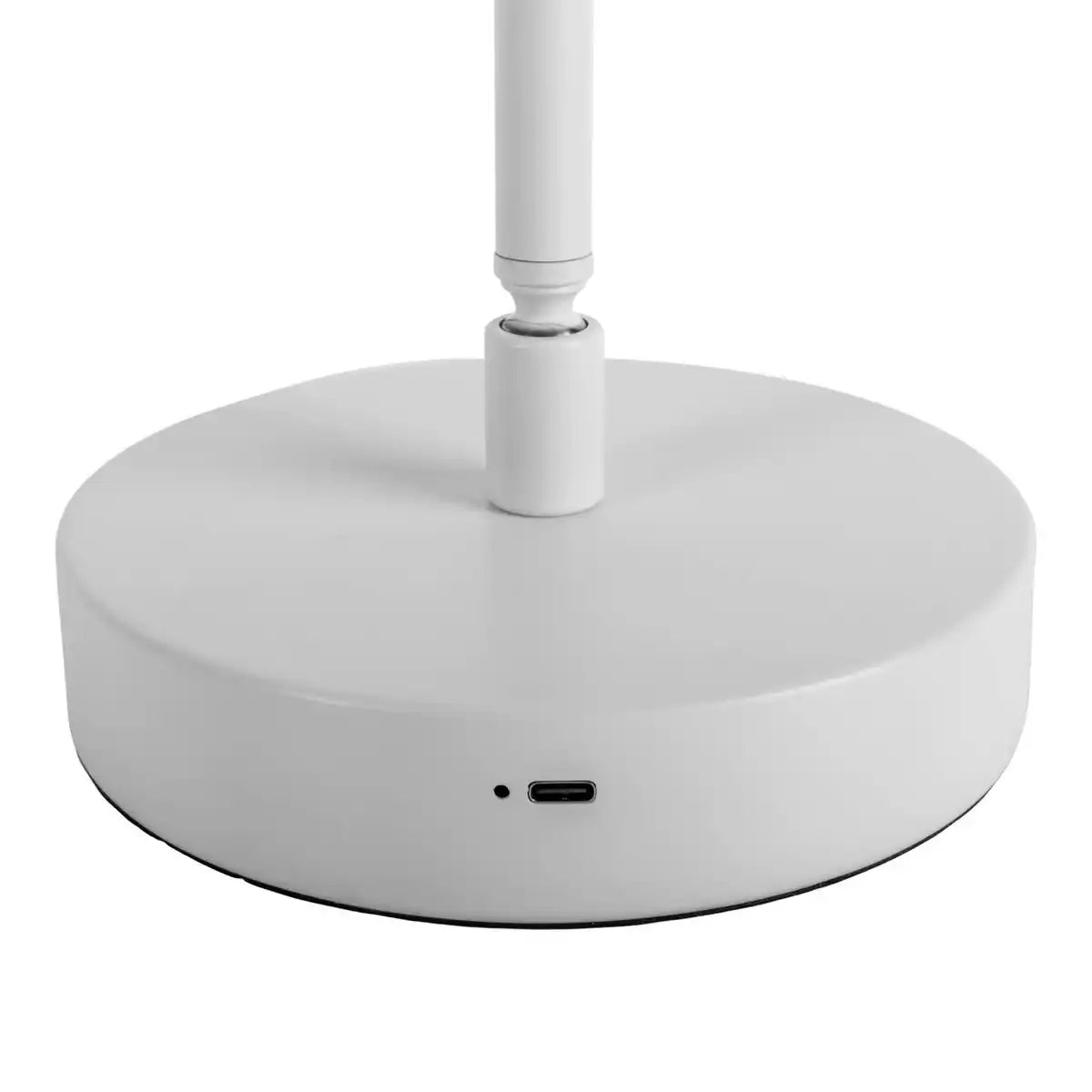 LED Akku-Tischleuchte "LUPA", 45 cm hoch, aus lackiertem Aluminium (weiß) und weißem Kunststoff, LED integriert, dimmbar, Touch-Sensor.