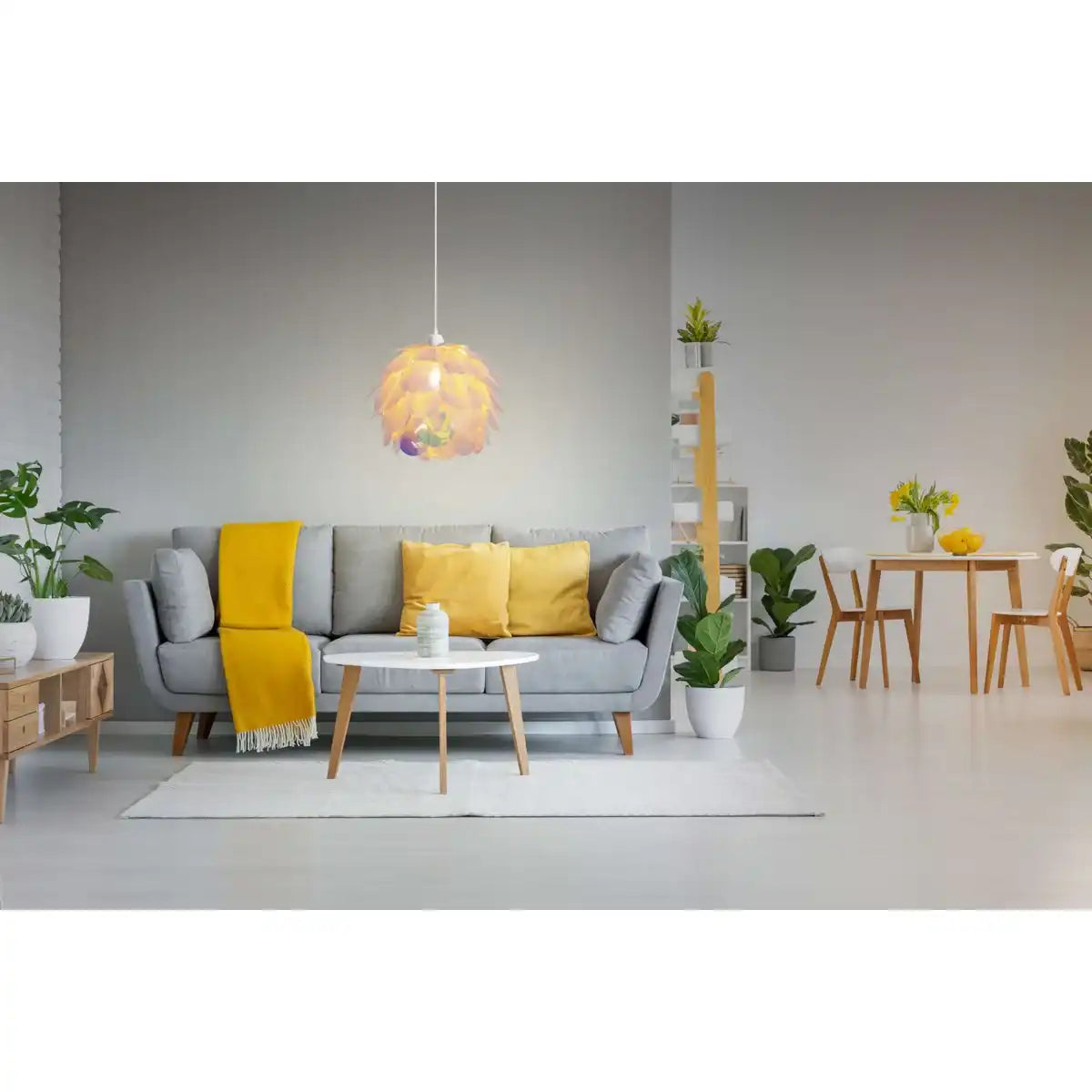Pendelleuchte "FORA" aus Metall und irisierendem Kunststoff, E27-Fassung, Beleuchtung für Wohnzimmer, Esszimmer und Büro, Ø40 cm