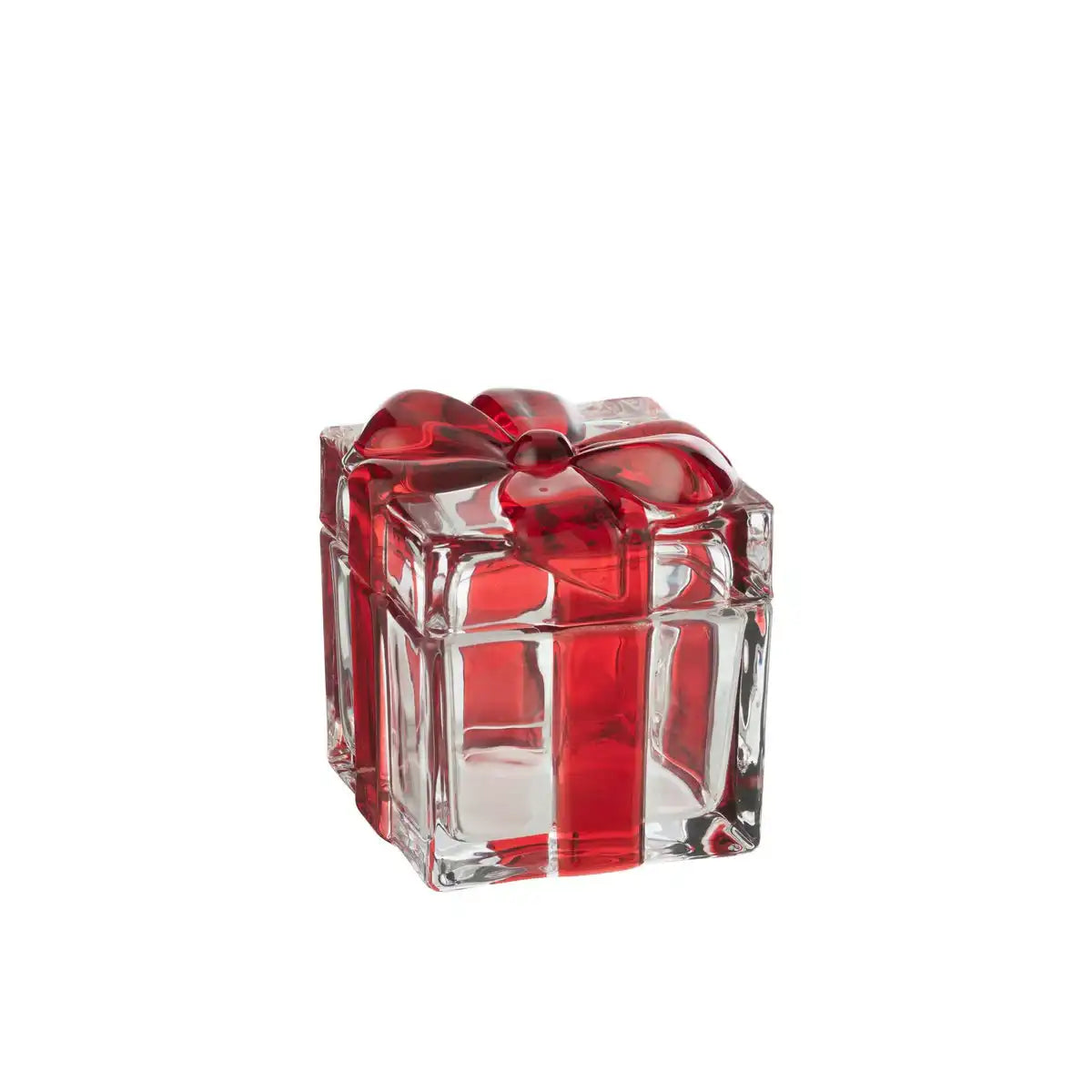 J-Line Vorratsglas Geschenkbox Glas Rot Groß