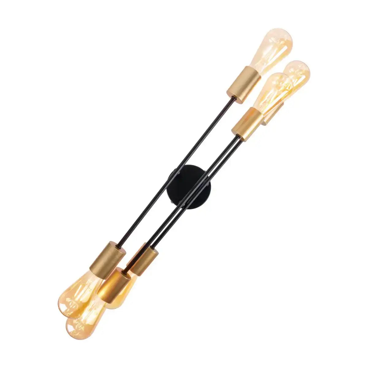 Deckenleuchte "MODO" 6-flammig aus Metall in Schwarz,, Fassungen Gold, E27-Fassung, Deckenlampe für Wohnzimmer, Esszimmer, Küche, Diele, Flur oder Büro mit einem Øvon 54,5 cm