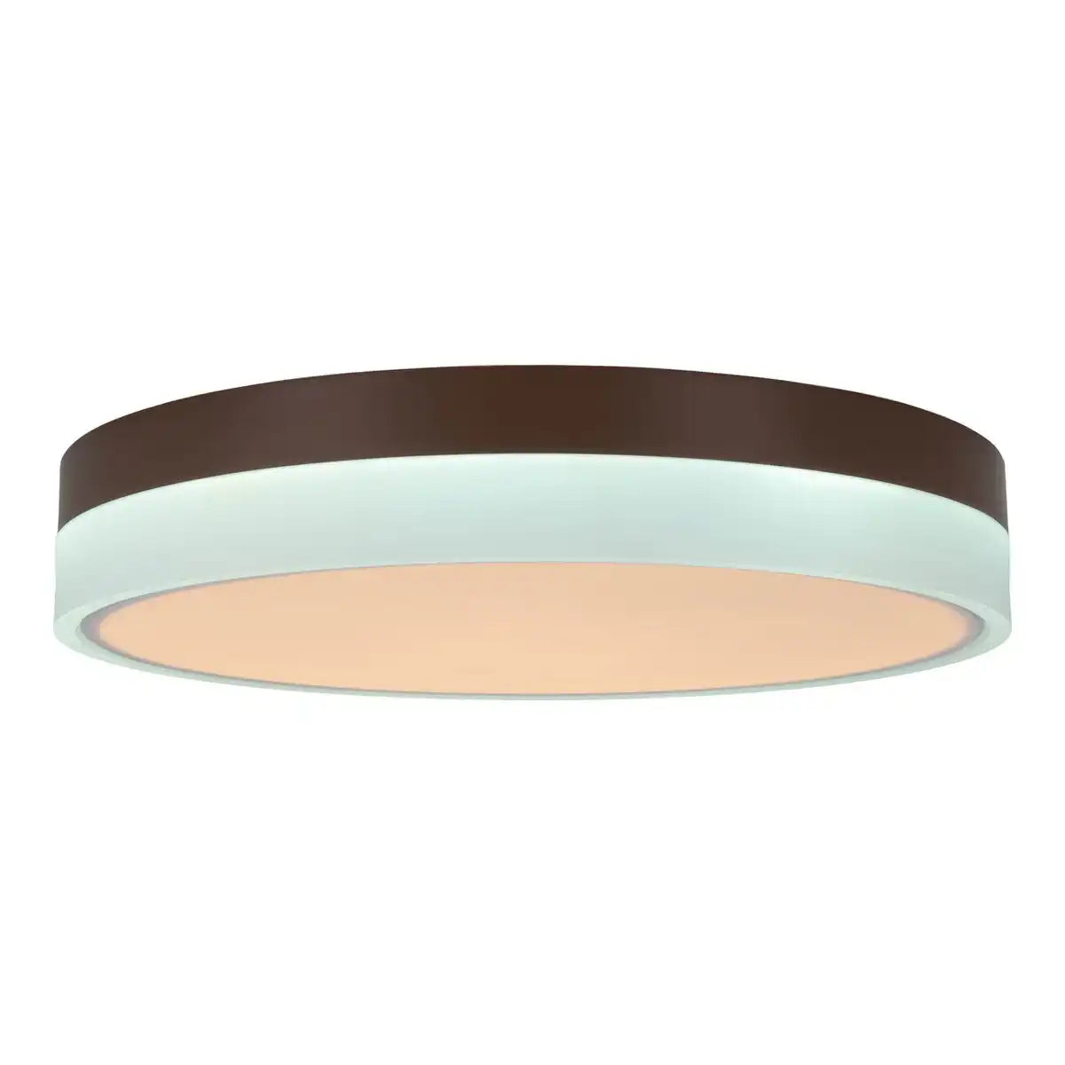 LED Deckenleuchte "Lola" Ø von 50 cm, 9 cm hoch, Metall und Kunststoff in Braun und Weiß, integrierte LEDs, 1900 lm, dimmbar, CCT-Funktion 3000-6500 K, Nachtlichtfunktion