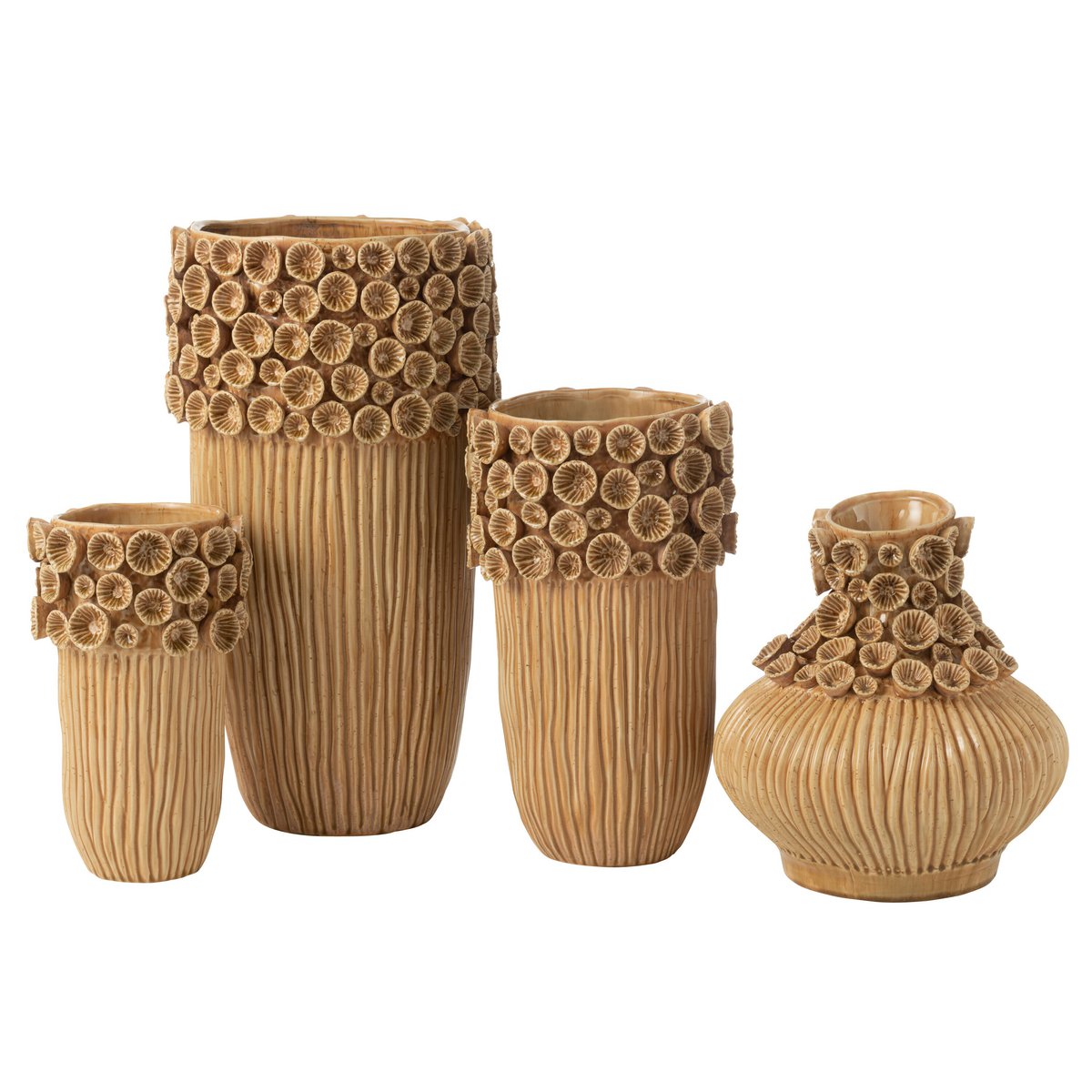 J -Line Vase Coral High - Keramik - Gelb - groß - 56,5 cm hoch