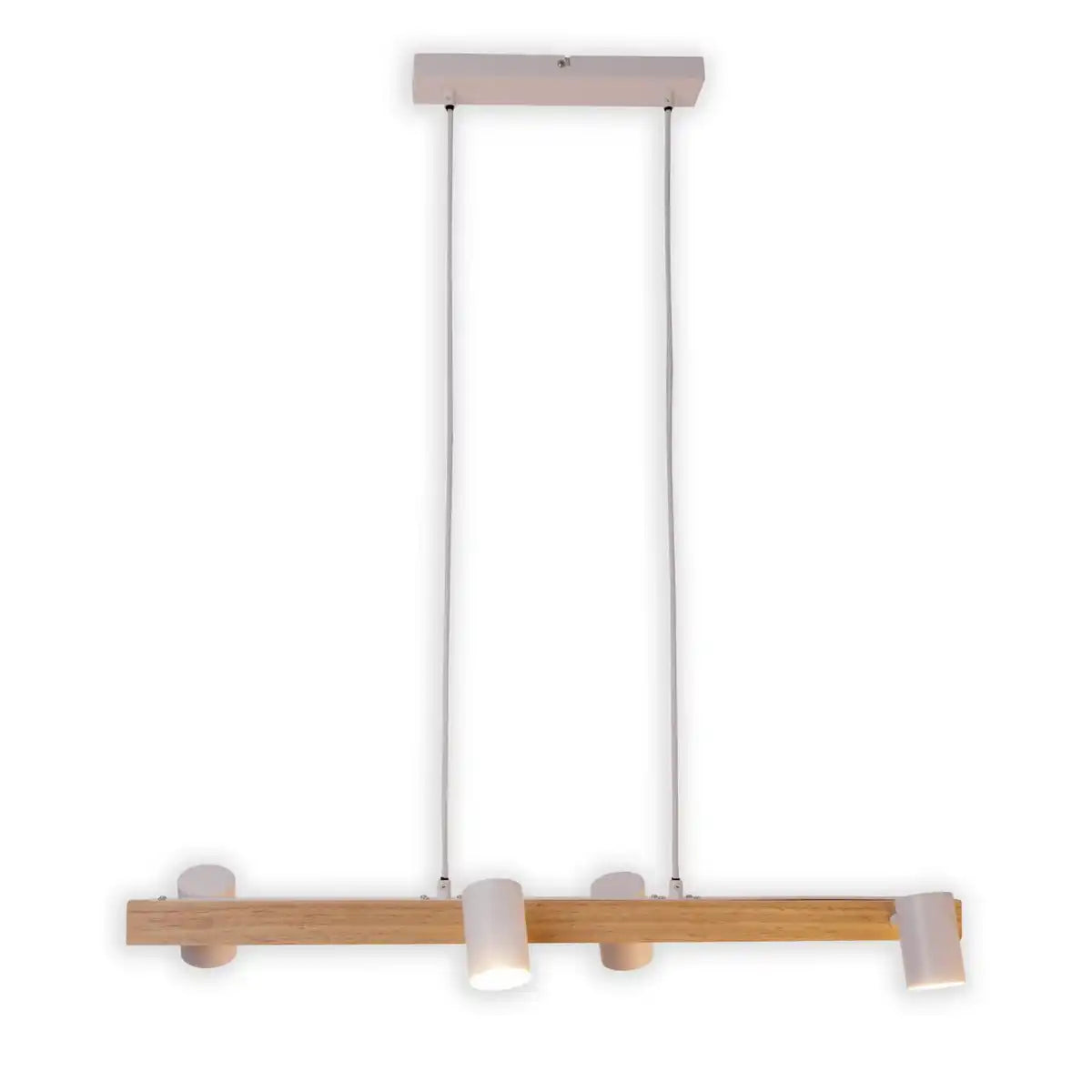 4er Pendelleuchte "FRIDA" weiß, Hängelampe, Metall, weiß, GU10, Pendellampe für Esszimmer, Wohnzimmer, Diele oder Büro, 80 cm lang
