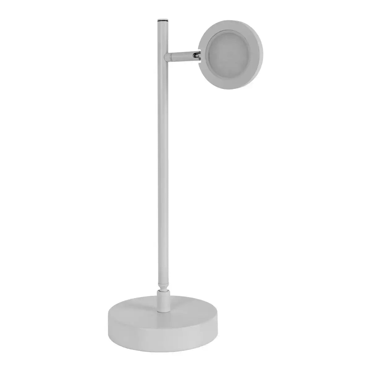 LED Akku-Tischleuchte "LUPA", 45 cm hoch, aus lackiertem Aluminium (weiß) und weißem Kunststoff, LED integriert, dimmbar, Touch-Sensor.