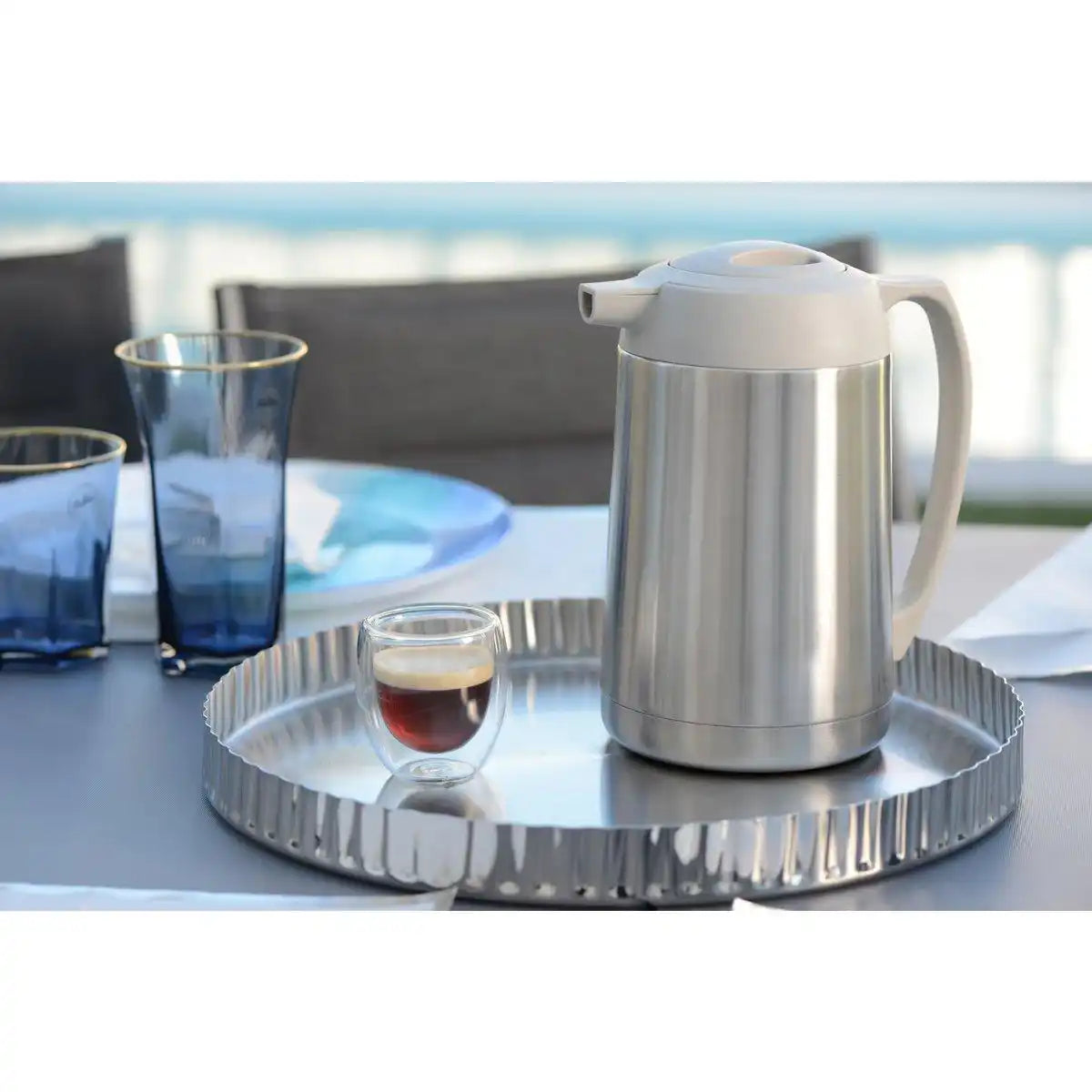 EDELSTAHL UND GRAUER ISOTHERMISCHER KAFFEEHERSTELLER 1L - HomeDesign Knaus