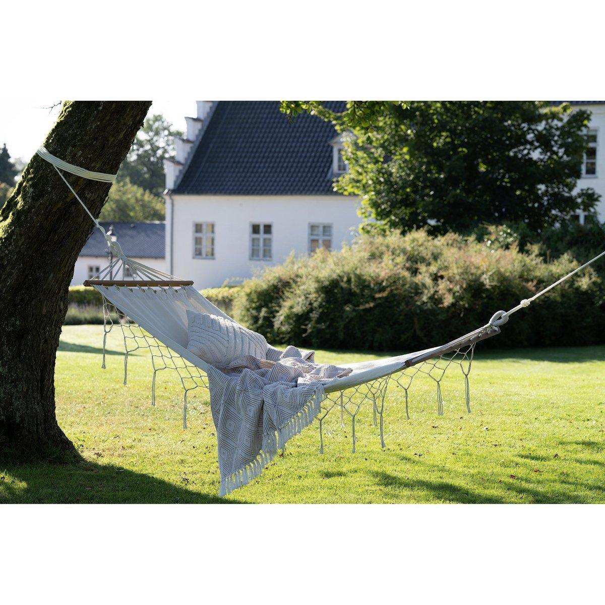 Edessa Hängematte - Off White, Polyester/Baumwolle/Lärche - HomeDesign Knaus