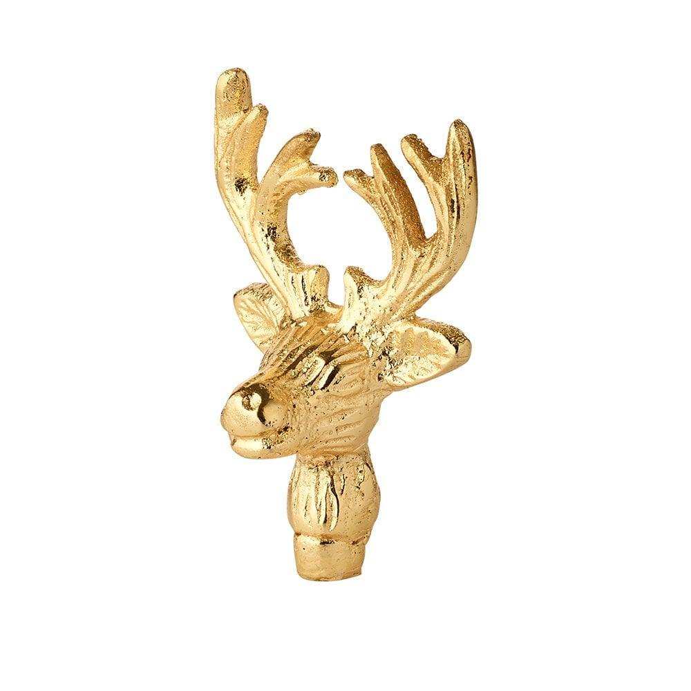 EDZARD 3er Set Kerzenpin Kerzenstecker Elch, Aluminium vernickelt goldfarben, Höhe 6 cm - HomeDesign Knaus