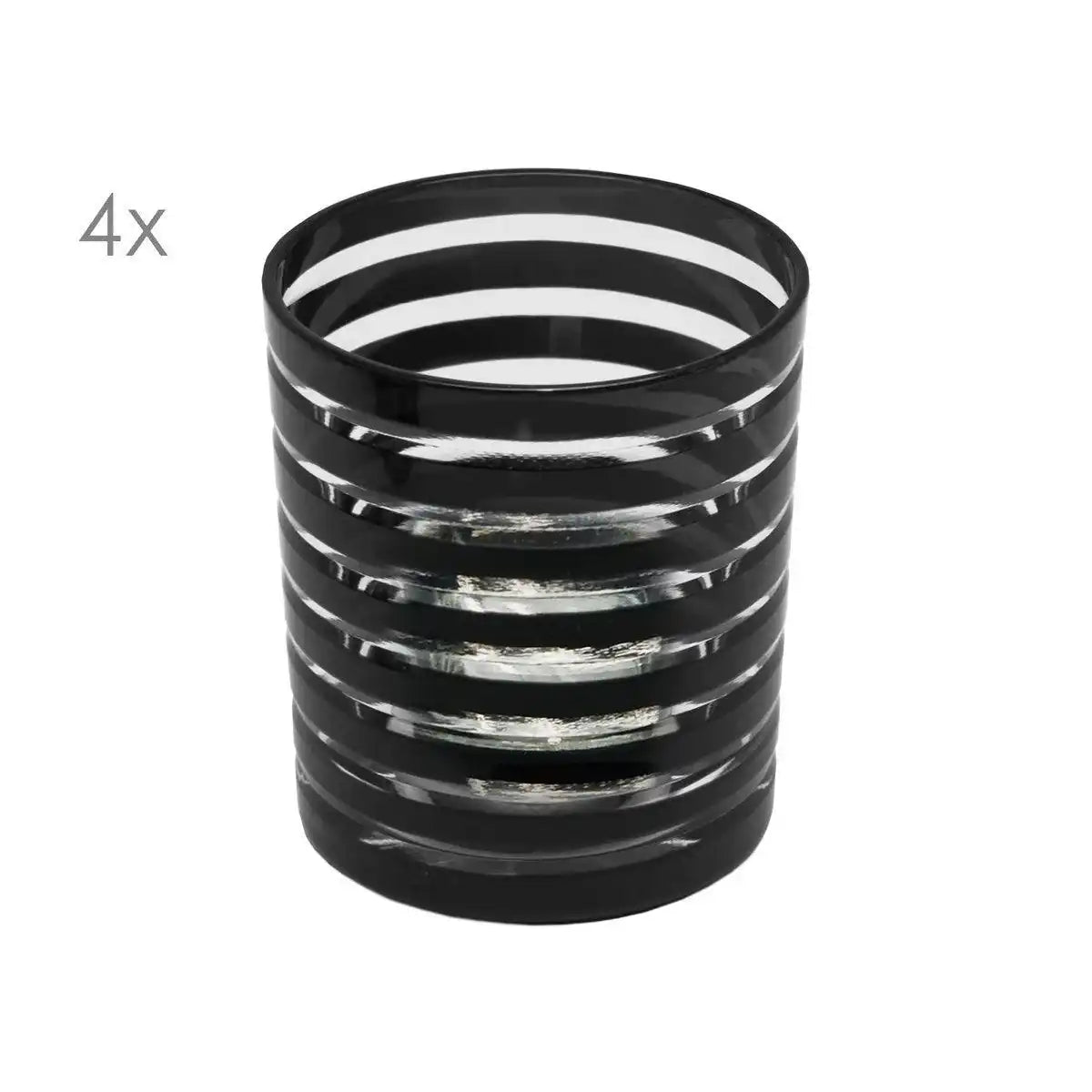 EDZARD 4er Set Kristallgläser Nelson, schwarz, handgeschliffenes Glas , Höhe 9 cm, Füllmenge 0,25 Lite - HomeDesign Knaus