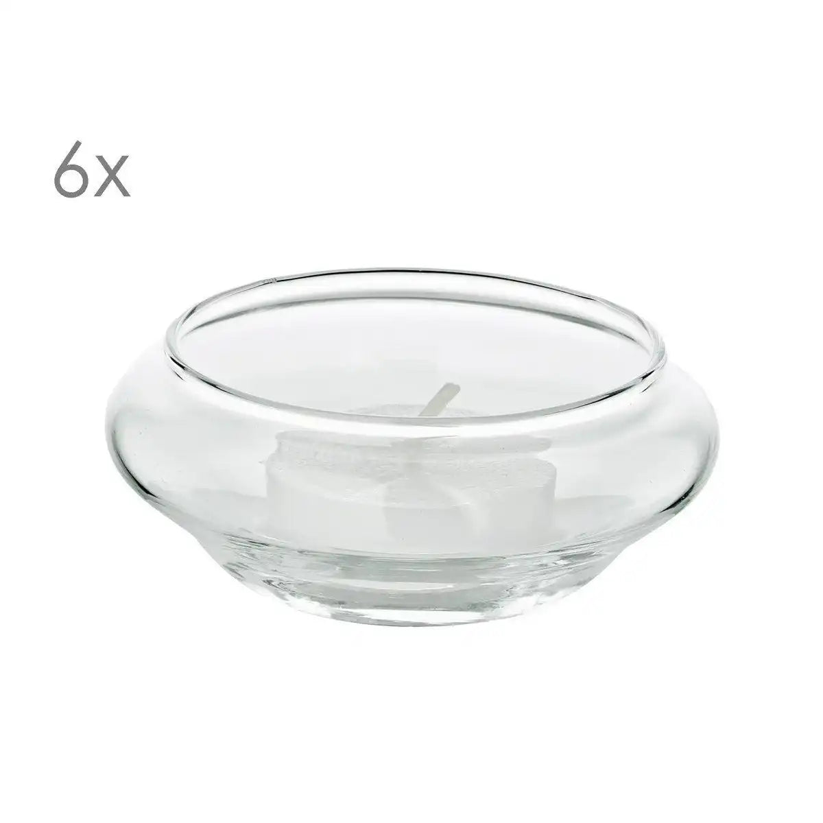 EDZARD 6er Set Schwimm-Teelichthalter Iris, mundgeblasenes Glas, Durchmesser 8 cm, Höhe 4 cm - HomeDesign Knaus