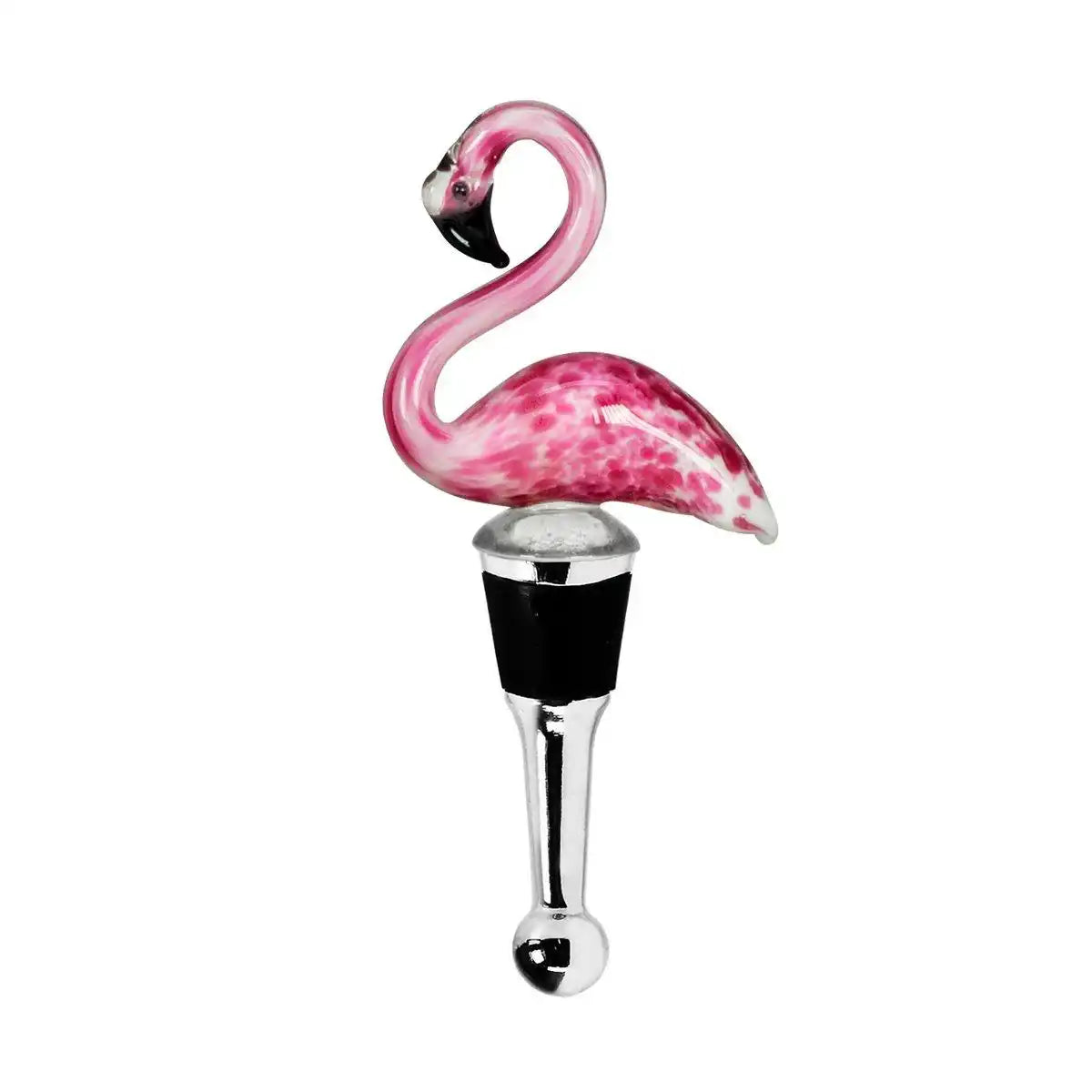 EDZARD Flaschenverschluss Flamingo für Champagner, Wein und Sekt, Höhe 13 cm, Muranoglas-Art, Handarbe - HomeDesign Knaus