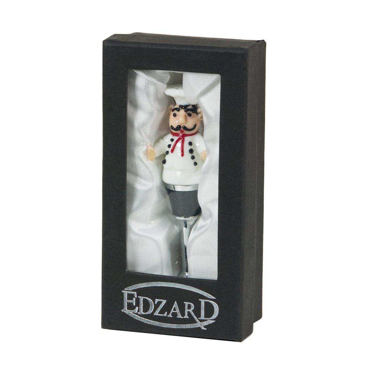 EDZARD Flaschenverschluss Gourmet für Champagner, Wein und Sekt, Höhe 12 cm, Muranoglas-Art, Handarbei - HomeDesign Knaus