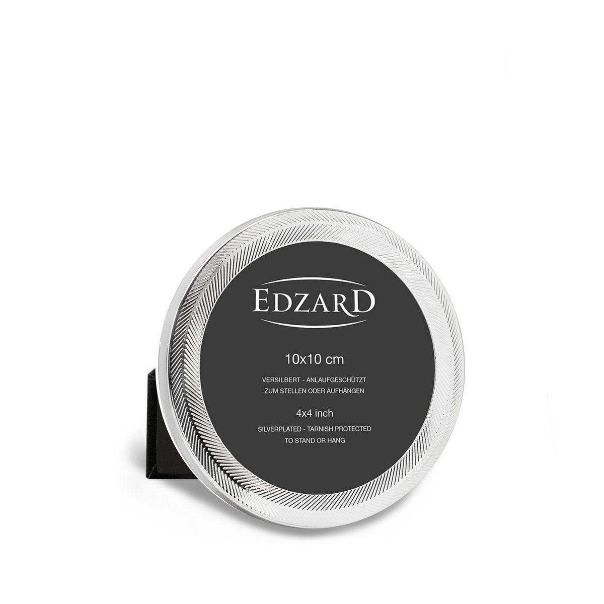 EDZARD Fotorahmen Pepe, rund, für Foto Durchmesser 10 cm, edel versilbert, anlaufgeschützt - HomeDesign Knaus